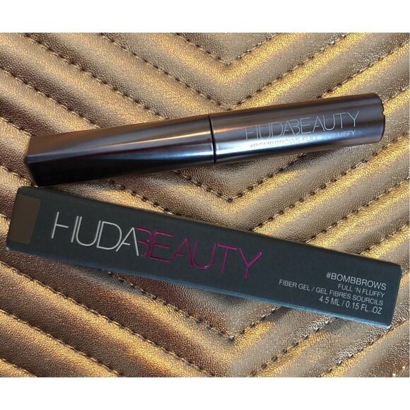 HUDA BEAUTY -  NWT #BombBrows Full & Fluffy Fiber Gel in #4 Light Brown - Picture 11 of 11